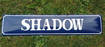 Emaille bord met opschrift SHADOW beschikbaar voor biedingen