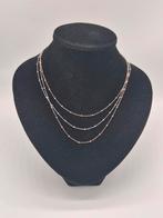 Zilveren ketting tricolor 925, Verstelbaar, Verzenden, Zo goed als nieuw, Zilver