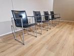 4x Arco Frame - Eetkamerstoelen - Zwart - Leder - Design, Huis en Inrichting, Arco eetkamerstoelen, design, leolux, rolf benz, jori, sur plus