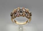 Gouden Vintage ring edelsteen saffier en diamant. 2024/226, Goud, Met edelsteen, 17 tot 18, Ophalen of Verzenden