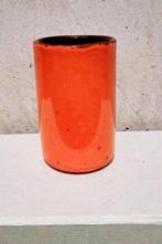 Vintage vaasje in oranje kleur met een grof structuur., Antiek en Kunst, Ophalen of Verzenden