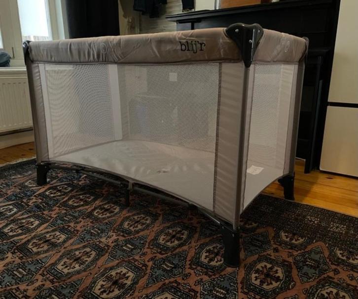 campingbedje Blij'r Sleepy Grijs, Kinderen en Baby's, Babywiegjes en Ledikanten, Zo goed als nieuw, Reisbedje, Ophalen