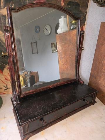 Antiek houten kaptafel spiegel  beschikbaar voor biedingen