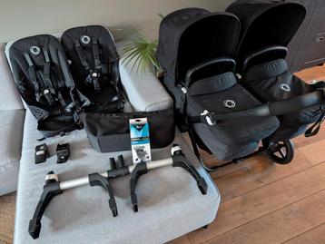 Bugaboo donkey 5 duo/twin met adapter en regenhoes  beschikbaar voor biedingen
