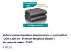 Veilura verzwaringedeken tweepersoons (200x220) - 13KG, Grijs, Deken of Dekbed, Ophalen of Verzenden, Zo goed als nieuw