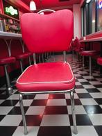 Bel Air Retro stoel CO-26 – rood/wit met chroom frame, Ophalen, Gebruikt, Eén, Retro