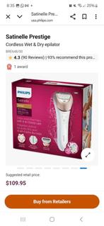 Philips Satinelle Prestige
Cordless Wet & Dry epilator
BRE64, Ophalen of Verzenden, Zo goed als nieuw, Scheren en Epileren