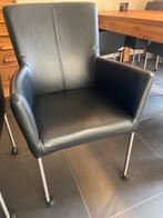 6 Leren eetkamer stoelen, Huis en Inrichting, Stoelen, Ophalen, Zo goed als nieuw, Zwart, Vijf, Zes of meer stoelen