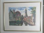 JEROEN HERMKENS ;litho ,ingelijst, Stadsgezicht Amersfoort, Ophalen of Verzenden