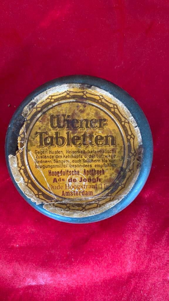 ANTIEK AMSTERDAMS APOTHEKERS BLIK PASTILLES., Verzamelen, Blikken, Gebruikt, Overige, Ophalen of Verzenden