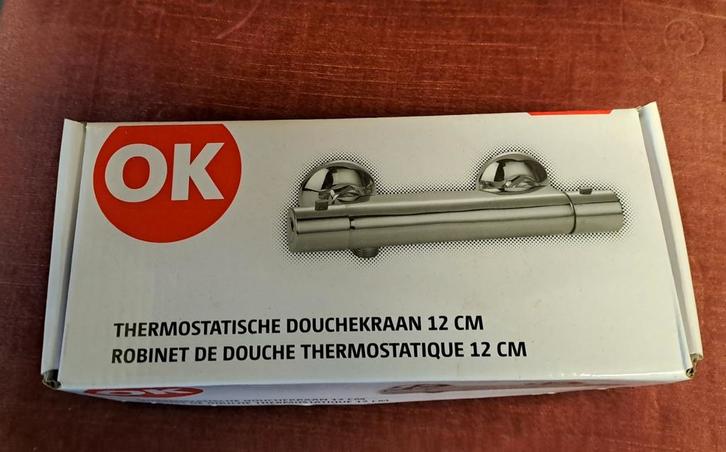 Thermostaatkraan 12 cm hoh, Doe-het-zelf en Verbouw, Sanitair, Zo goed als nieuw, Chroom, Koper, Ophalen of Verzenden