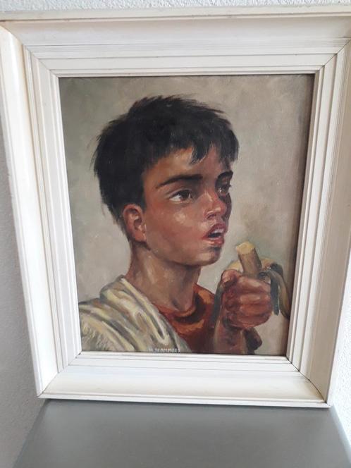 ZEER GOED VINTAGE H.BLOMMERS OLIEVERFSCHILDERIJ op DOEK, Antiek en Kunst, Kunst | Schilderijen | Klassiek, Ophalen of Verzenden