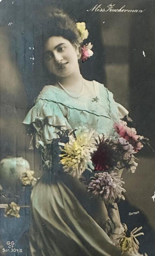 0126 ~ Miss Zucherman  een bekend model (?), Verzamelen, Ansichtkaarten | Themakaarten, Gelopen, Voor 1920, Sterren en Beroemdheden