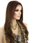 Lace pruik lang steil haar zonder pony Diamond kle, Verzenden, Nieuw, Pruik of Haarverlenging