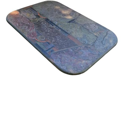 Markus Kingma Salontafel leisteen brutalist vintage design, Huis en Inrichting, Tafels | Salontafels, Zo goed als nieuw, Minder dan 50 cm
