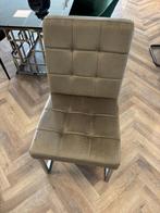 Eetkamerstoel Taupe met Chrome, Huis en Inrichting, Stoelen, Ophalen, Bruin, Nieuw, Stof