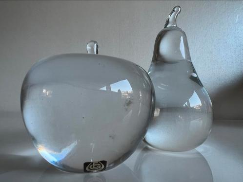 Vintage Eneryda Glasbruk Glass Object Appel Peer Paperweight, Antiek en Kunst, Antiek | Glas en Kristal, Ophalen of Verzenden