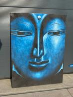 Blauw Boeddha gezicht schilderij - Meditatie en rust, Antiek en Kunst, Kunst | Schilderijen | Klassiek, Ophalen