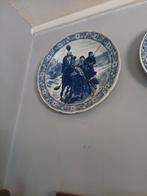 Delfts Blauw Bord met Ruiters, Antiek en Kunst, Antiek | Wandborden en Tegels, Ophalen of Verzenden