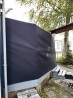 Uittrekbaar windscherm grijs 1.70 h x 3.40 lang, Tuin en Terras, Tuinschermen, Ophalen, Gebruikt, Aluminium, 200 cm of meer