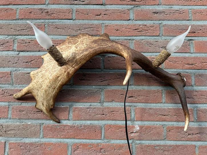 Geweien geweienlamp jacht Veluwe geweien edelhert wandlamp., Huis en Inrichting, Lampen | Wandlampen, Nieuw, Ophalen of Verzenden