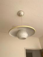 vintage ufo hanglamp geel jaren 1960, Gebruikt, Vintage, Ophalen of Verzenden, Glas