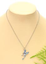 Halsketting met Disney Tinkerbell met blauwe vleugels., Overige materialen, Verstelbaar, Blauw, Nieuw