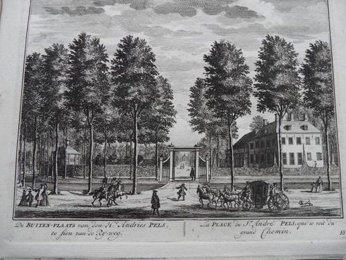 53 Nieuwersluis Buitenplaats Kopergravure 1719, Antiek en Kunst, Kunst | Etsen en Gravures, Ophalen of Verzenden