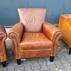 2 Chesterfield fauteuils klassiek bruin + GRATIS BEZORGING, Chesterfield, Gebruikt, Leer, Ophalen of Verzenden