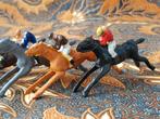 Acht renpaarden mooi antiek speelgoed uit Engeland van tin., Ophalen of Verzenden