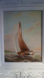 Antiek Schilderij: Schûtsje op Zee, Ophalen of Verzenden