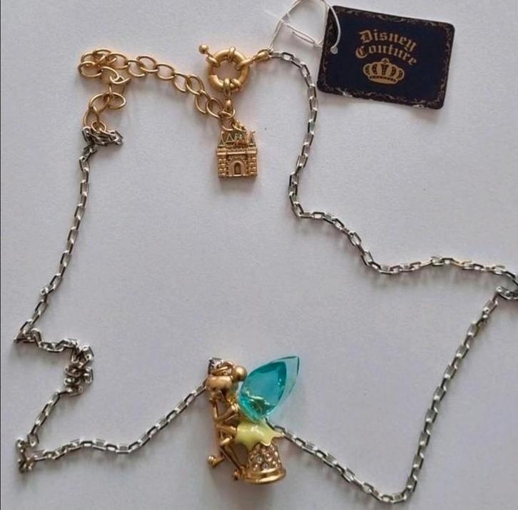 Disney Couture Tinkerbell Ketting - Zo Goed Als Nieuw!, Sieraden, Tassen en Uiterlijk, Kettingen, Zo goed als nieuw, Overige materialen
