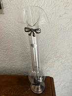 Glazen vaas met tin Etain Soufflé Bouche, Antiek en Kunst, Ophalen of Verzenden
