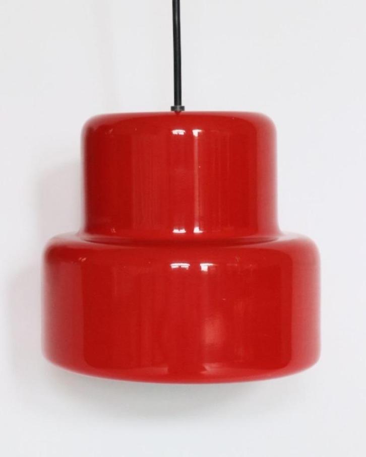 Vintage rode poker hanglampen Jo Hammerborg deens design, Huis en Inrichting, Lampen | Hanglampen, Gebruikt, Minder dan 50 cm