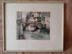FJ LUIQINE SCHILDERIJ STADSGEZICHT, Antiek en Kunst, Kunst | Schilderijen | Klassiek, Ophalen