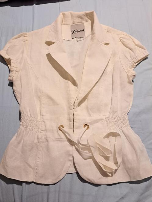 Linnen jasje, korte mouw, Guess M, Kleding | Dames, Jasjes, Kostuums en Pakken, Zo goed als nieuw, Jasje, Maat 36 (S), Ophalen of Verzenden