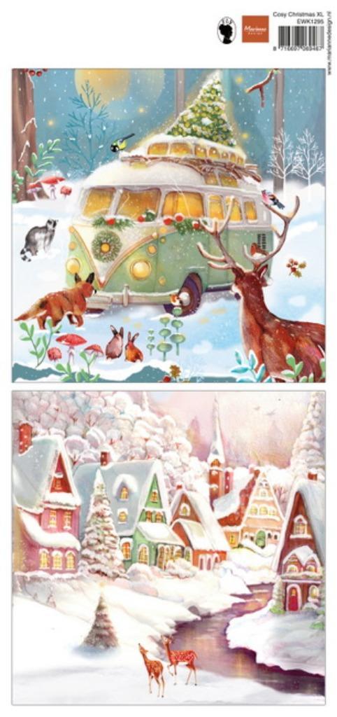 Marianne Design Cosy Christmas XL EWK1295, Hobby en Vrije tijd, Kaarten | Zelf maken, Nieuw, Knipvel, Kerst, Ophalen of Verzenden