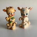 2 vintage Italiaanse piepers koetje en bokje, Ophalen of Verzenden, Overige figuren, Gebruikt, Beeldje of Figuurtje