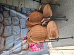 4 zo goed als nieuw cognac eetkamerstoelen., Ophalen, Zo goed als nieuw, Bruin