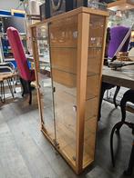 Glazen vitrinekast met houten frame, Huis en Inrichting, Glas, Onbekend, Onbekend, Onbekend