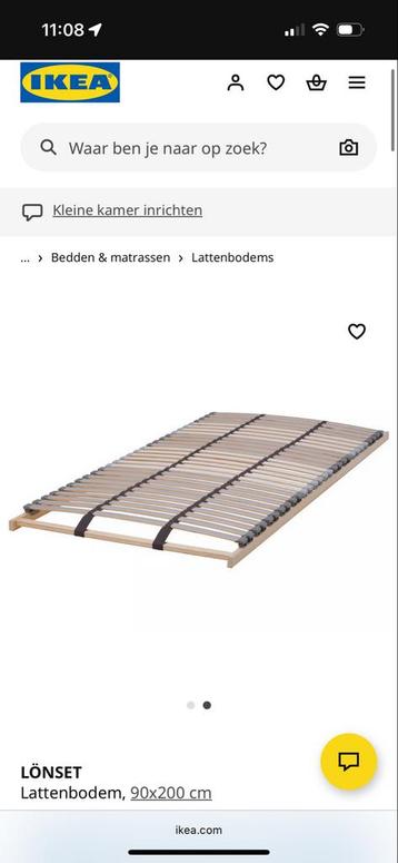 IKEA Neiden bed met Lönset lattenbodem - 90x200 - afbeelding 3