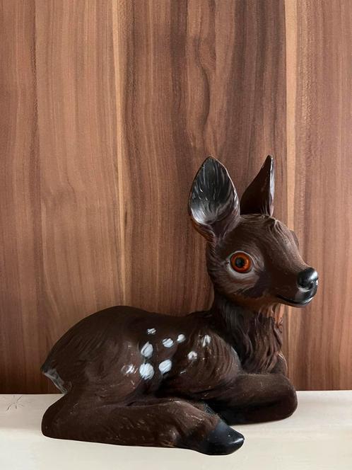 Zeho w Germany tuinbeeld van een reekalf plastic vintage, Verzamelen, Beelden en Beeldjes, Gebruikt, Dier, Ophalen of Verzenden