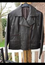 Donker bruin écht leren jack, MS mode maat 40 jas leer stoer, Kleding | Dames, Ophalen of Verzenden, Zo goed als nieuw, Maat 38/40 (M)