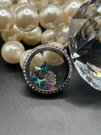 Floating locket in het thema familie, Verzenden, Zo goed als nieuw, Goud, Overige materialen