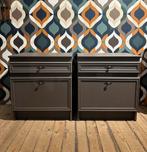 Brocante nachtkastjes - choco bruin, Ophalen, Zo goed als nieuw