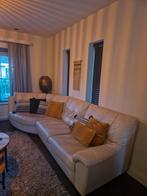 Hoekbank natuzzi creme leer 3mtr, Huis en Inrichting, Ophalen, 250 tot 300 cm, Gebruikt, Driepersoons