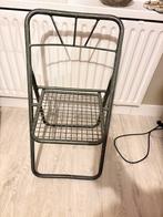 Inklapbare draadstoel militair leger metaal industrieel, Huis en Inrichting, Stoelen, Ophalen, Eén