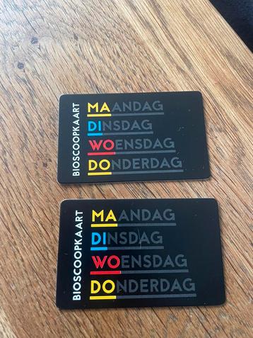 2 Bioscoop Kaarten/Pasjes Ma-Di-Wo-Do/geldig t/m 7-11-2025 beschikbaar voor biedingen