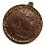 **  PENNING van de jonge Wilhelmina met loshangend haar  **, Verzenden, Nederland