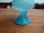 Vintage blauw opaline vaasje, 14 cm., Ophalen of Verzenden